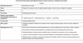 Технологическая карта урока по физической культуре 3 класс, раздел лыжная подготовка.