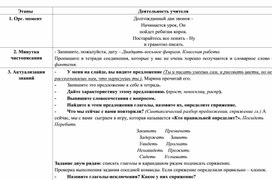 Конспект урока русского языка «Спряжение глаголов»