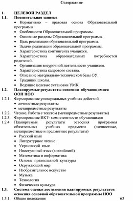 Основная общеобразовательная программа начального общего образования (1-4 классы)