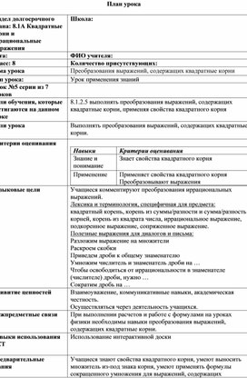 Обложка для материала Урок_5_Преобразование выражений_План урока