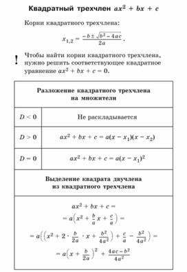 Материал по математике