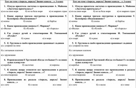 Тест по теме "Апрель, апрель! Звенит капель...",литературное чтение, 1 класс