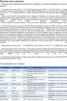 Обложка для материала Табличный процессор Microsoft Excel