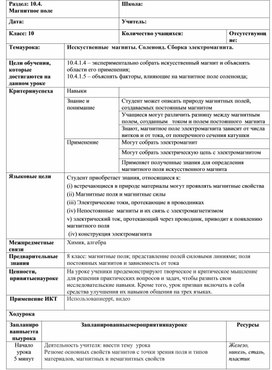 Обложка для материала Краткосрочный план. Искусственные магниты. Соленоид.