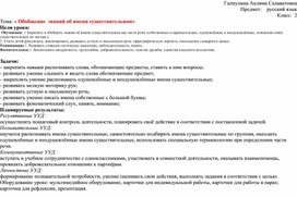 Обложка для материала Методическая разработка (Открытый урок)  «Обобщение  знаний об имени существительном»