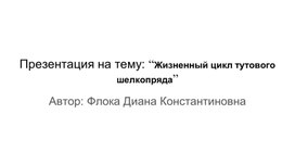 Презентация на тему: “Жизненный цикл тутового шелкопряда”