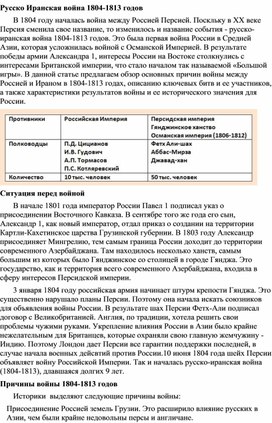 Обложка для материала Русско - иранская война 1804 - 1813