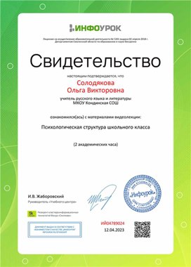 Обложка для материала Психологическая структура школьного класса
