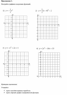 Обложка для материала Алгебра_8класс_Повторение_Квадратичная функция_Приложение 1 к уроку №3