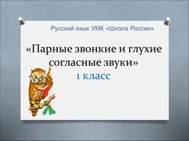 Глухие и звонкие согласные