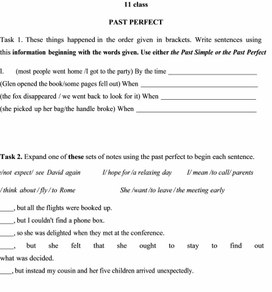 Обложка для материала №2. Подготовка к ЕГЭ. PAST PERFECT