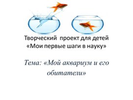 Проект "Развитие творческих способностей путем расширения активного словаря " Мои первые шаги в науку. Аквариум"