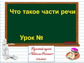 Презентация по русскому языку на тему: "Что такое части речи?"