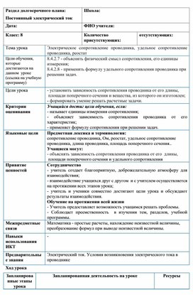 Электрическое сопротивление проводника