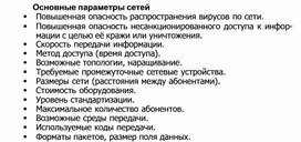 Обложка для материала Основные параметры сетей