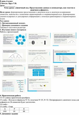 Обложка для материала Двоичный код. Представление данных в компьютере, как текстов в двоичном алфавите