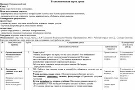 Технологическая карта на тему: Для чего нужна экономика?