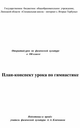 План-конспект урока по гимнастике