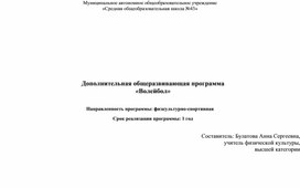 Дополнительная общеразвивающая программа "Волейбол"