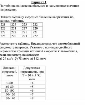 Практическая работа по теории вероятности и статистике