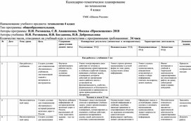 Обложка для материала КТП по технологии - 4 класс