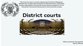 Обложка для материала презентация по английскому языку на тему District Court