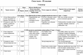 Рабочая программа по якутскому языку. 9 класс