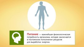 Обложка для материала Потребность организма в пищи