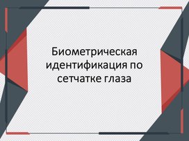 Аутентификация по сетчатке глаза