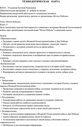 Обложка для материала Технологическая карта внеурочного занятия на тему "Создание Почты Победы"