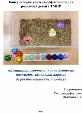 Обложка для материала Домашние игры для детей с ТМНР