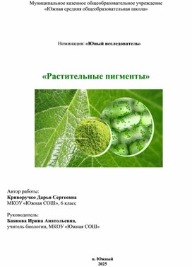 Обложка для материала Растительные пигменты