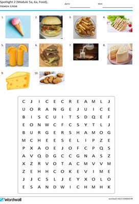 Обложка для материала Spotlight 2 (Module 5a, 6a, Food), поиск слов