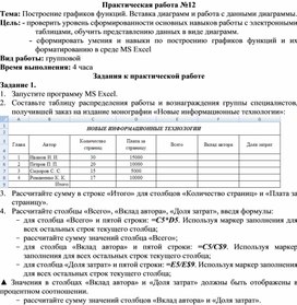 Обложка для материала ПР_Построение графиков функций. Вставка диаграмм и работа с данными диаграммы