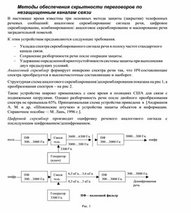 Обложка для материала Методы обеспечения скрытности переговоров по незащищенным каналам связи.docx