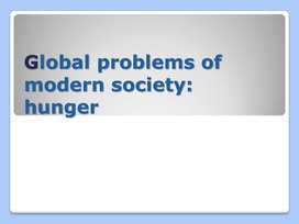 Global problems: hunger