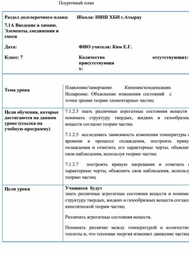 Плавление/замерзание .Кипение/конденсация. Испарение. Объяснение изменения состояний  c точки зрения теории элементарных частиц