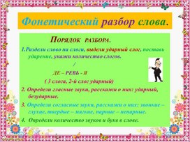 Обложка для материала Презентация по русскому языку. Тема:"Фонетический разбор слов".