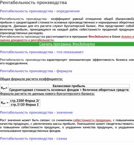 Обложка для материала рентабельность производства