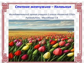 Обложка для материала Презентация" Степная жемчужина- Калмыкия"