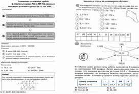 Разработка учебного модуля 5 класс Умножение десятичных дробей