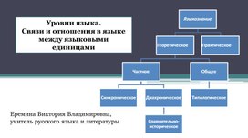 Уровни языка.  Связи и отношения в языке между языковыми единицами