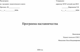 Программа наставничества в образовательном учреждении