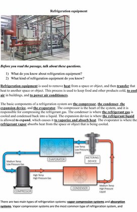 Методическая разработка по английскому языку "Refrigeration equipment" для студентов СПО по специальности 15.02.06 Монтаж, техническая эксплуатация и ремонт холодильно-компрессорных и теплонасосных машин и установок