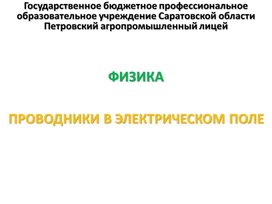 Обложка для материала Презентация к уроку на тему "Проводники в электрическом поле"