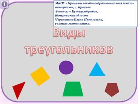 Презентация по математике на тему: "Виды треугольников" (5 класс специальной(коррекционной) школы)
