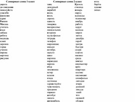 Обложка для материала словарные слова 1-2 классы