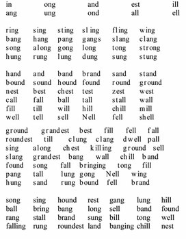 41 Reading in ang ong ung and ond est all