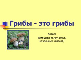 Обложка для материала Презентация проекта Грибы