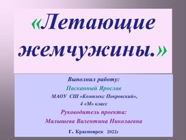 Презентация  исследовательской работы по теме "Мыльные пузыри или летающие жемчужины"